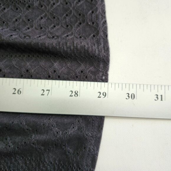 CHICSOUL Eyelet Babydoll Shirt Womens 3X Black 3/4 Sleeves Ruffles Pullover USA - Picture 7 of 8